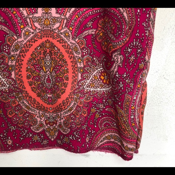 Zara Pink Paisley Pattern Dress Boat neckline - Picture 7 of 7